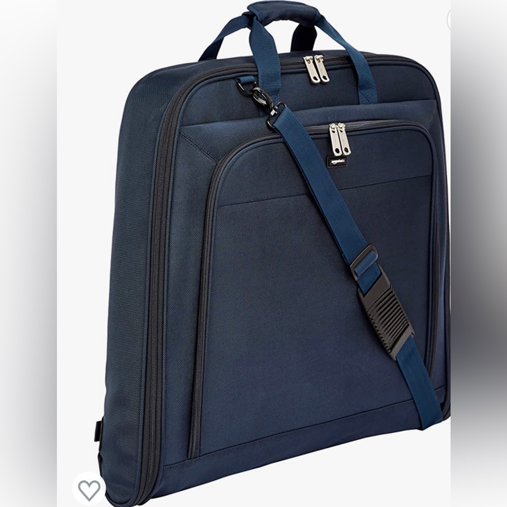 Amazon Basics Garment Bag - Navy Blue, 40-Inch